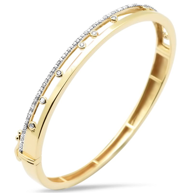 SPECIAL!.48ct G SI 14K Yellow Gold Round Diamond Elegant Bangle Bracelet