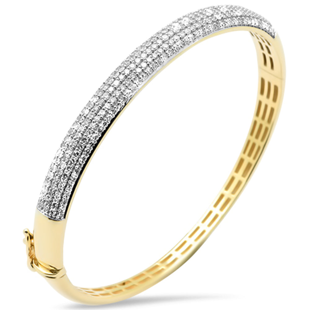 SPECIAL!1.97ct G SI 14K Yellow Gold Round Diamond Dome Bangle Bracelet
