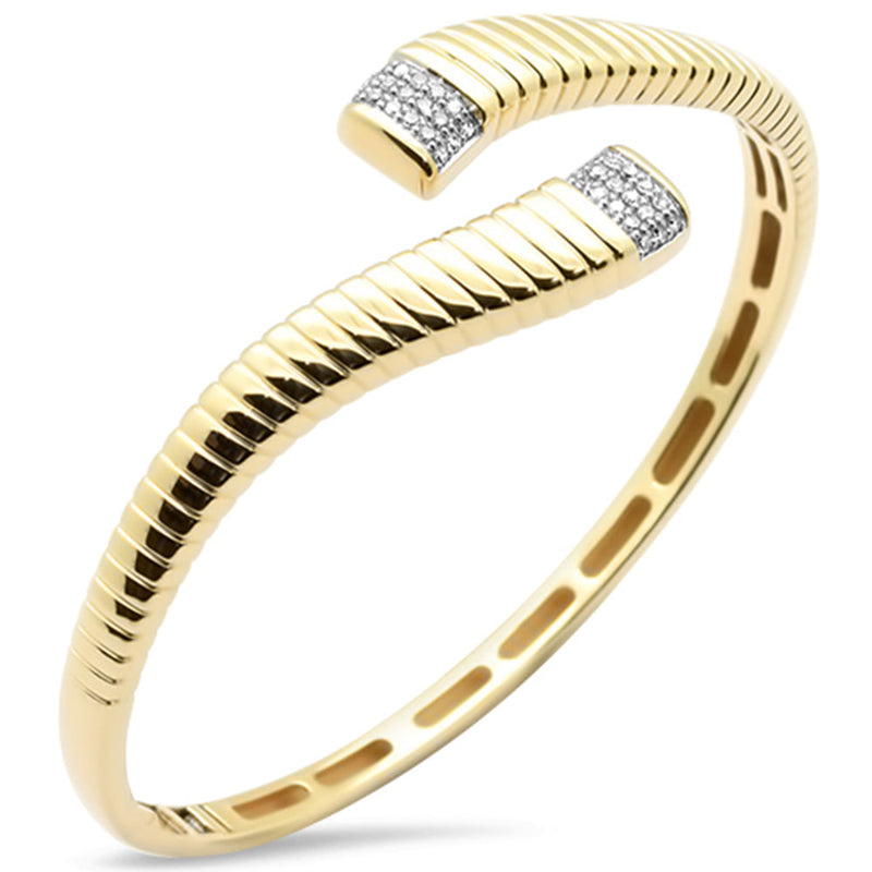 SPECIAL!.24ct G SI 14K Yellow Gold Round Diamond Open Bangle Bracelet