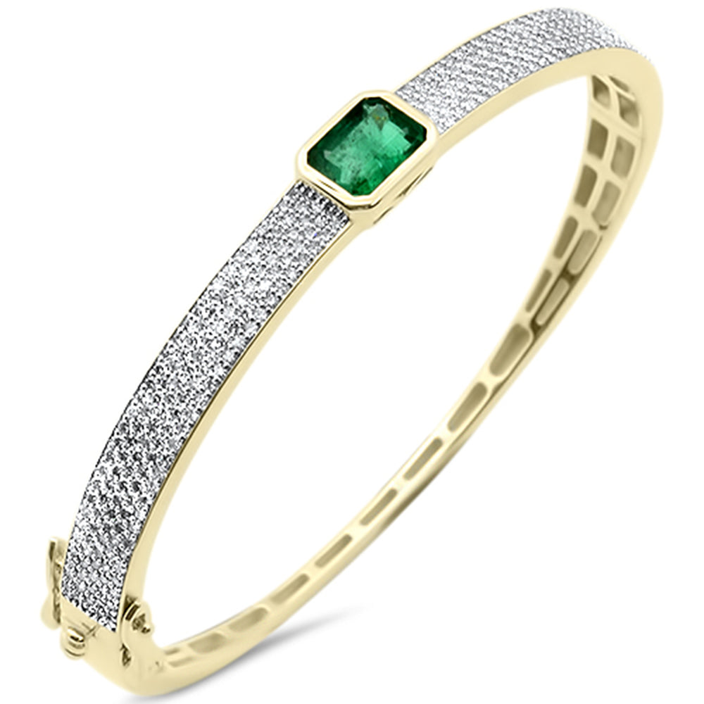 SPECIAL! 2.94ct G SI 14KT Yellow Gold Diamonds & Gemstones Bangle Bracelet 56mm