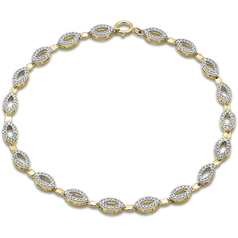 SPECIAL!.52ct G SI 14K Yellow Gold Diamond Infinity Bracelet 7" Long