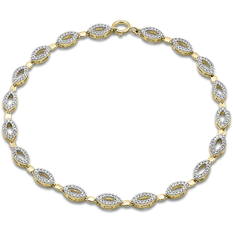 SPECIAL!.52ct G SI 14K Yellow Gold Diamond Infinity Bracelet 7" Long