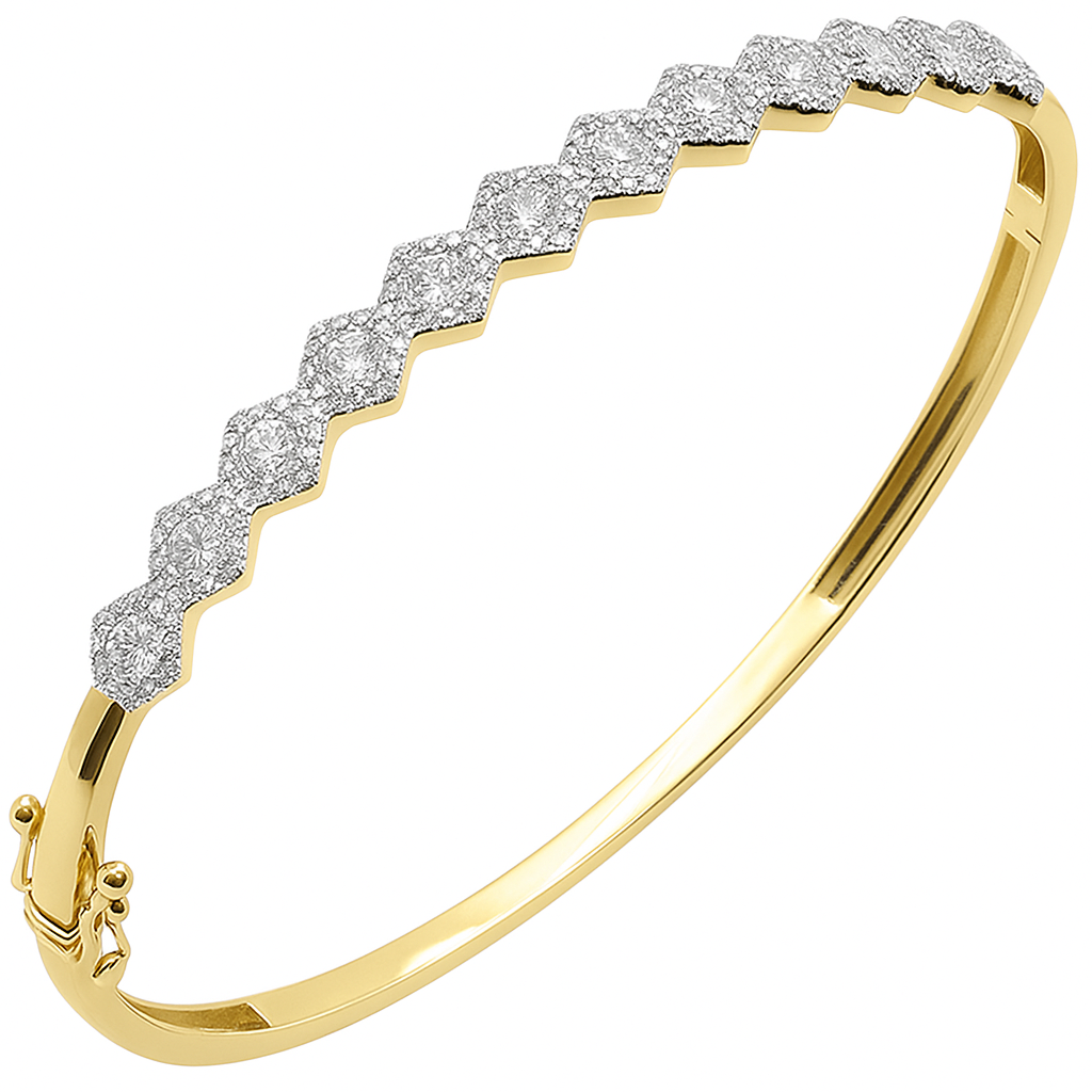SPECIAL! 3.80ct G SI 14K Yellow Gold Diamond Diamond Bangle Bracelet