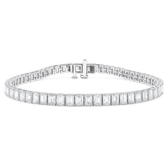 SPECIAL! 8.50ct G SI 14K White Gold Emerald Cut Diamond Tennis Bracelet 7" Long