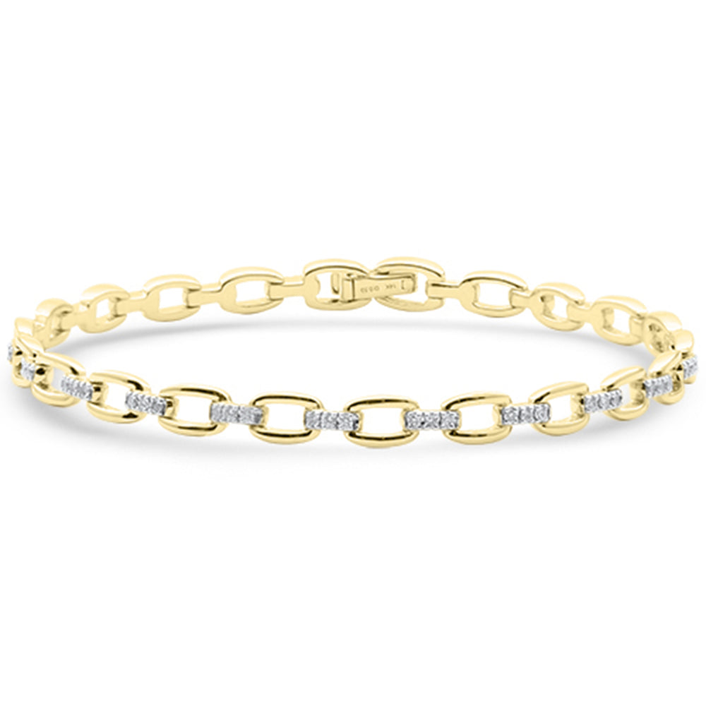 SPECIAL! .49ct G SI 14kt Yellow Gold Diamond Square Link Bracelet 7.5" Long
