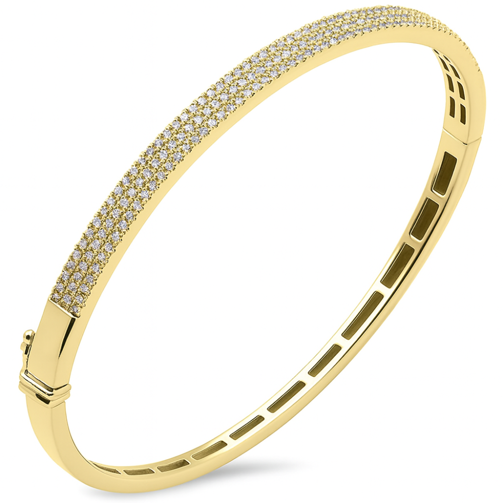 SPECIAL! .86ct G SI 14kt Yellow Gold Round Diamond Bangle Bracelet