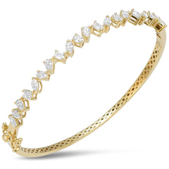 SPECIAL! 1.97ct G SI 14kt Yellow Gold Multi Shape Diamond Bangle Bracelet