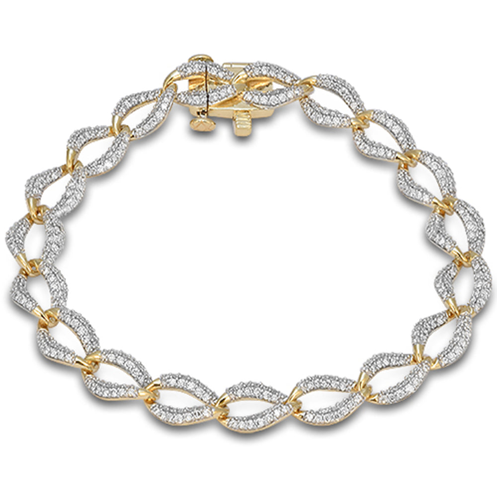 SPECIAL! 2.24ct G SI 14kt Yellow Gold Oval Link Diamond Bracelet 7" Long