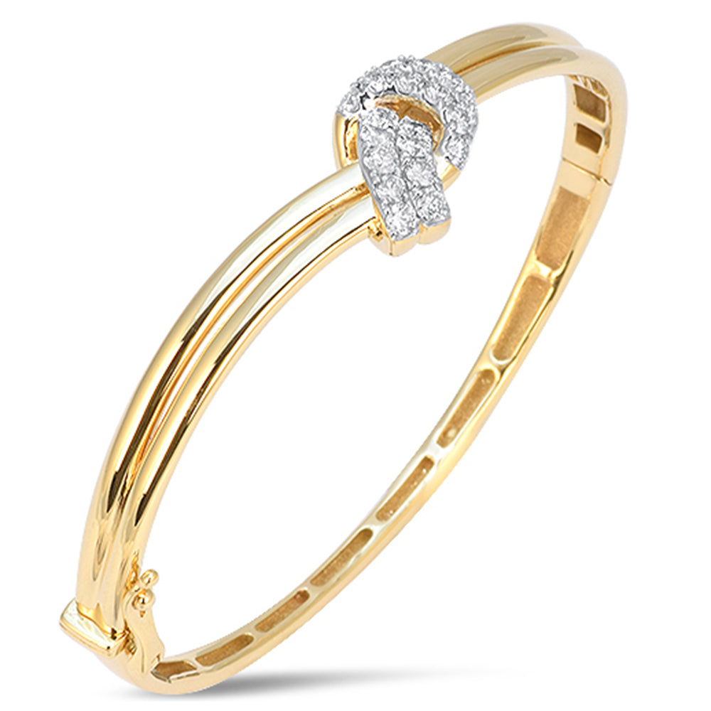 SPECIAL! .98ct G SI 14kt Yellow Gold Diamond Knot Bangle Bracelet