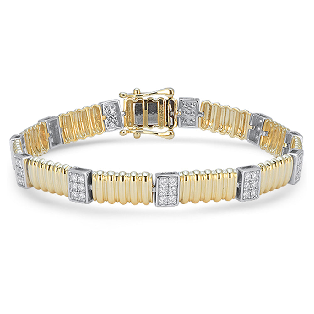 SPECIAL! .96ct G SI 14kt Yellow Gold Round Diamond Aurora Bracelet 7" Long