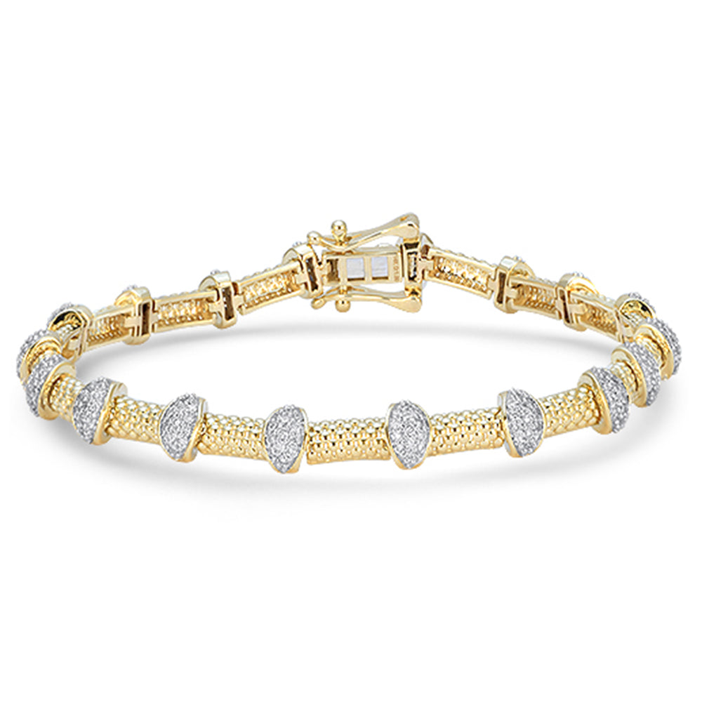 SPECIAL! .97ct G SI 14kt Yellow Gold Round Diamond Bracelet 7" Long