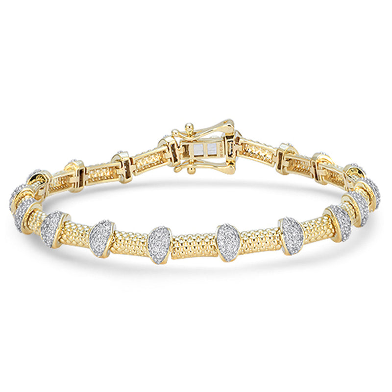 SPECIAL! .97ct G SI 14kt Yellow Gold Round Diamond Bracelet 7" Long