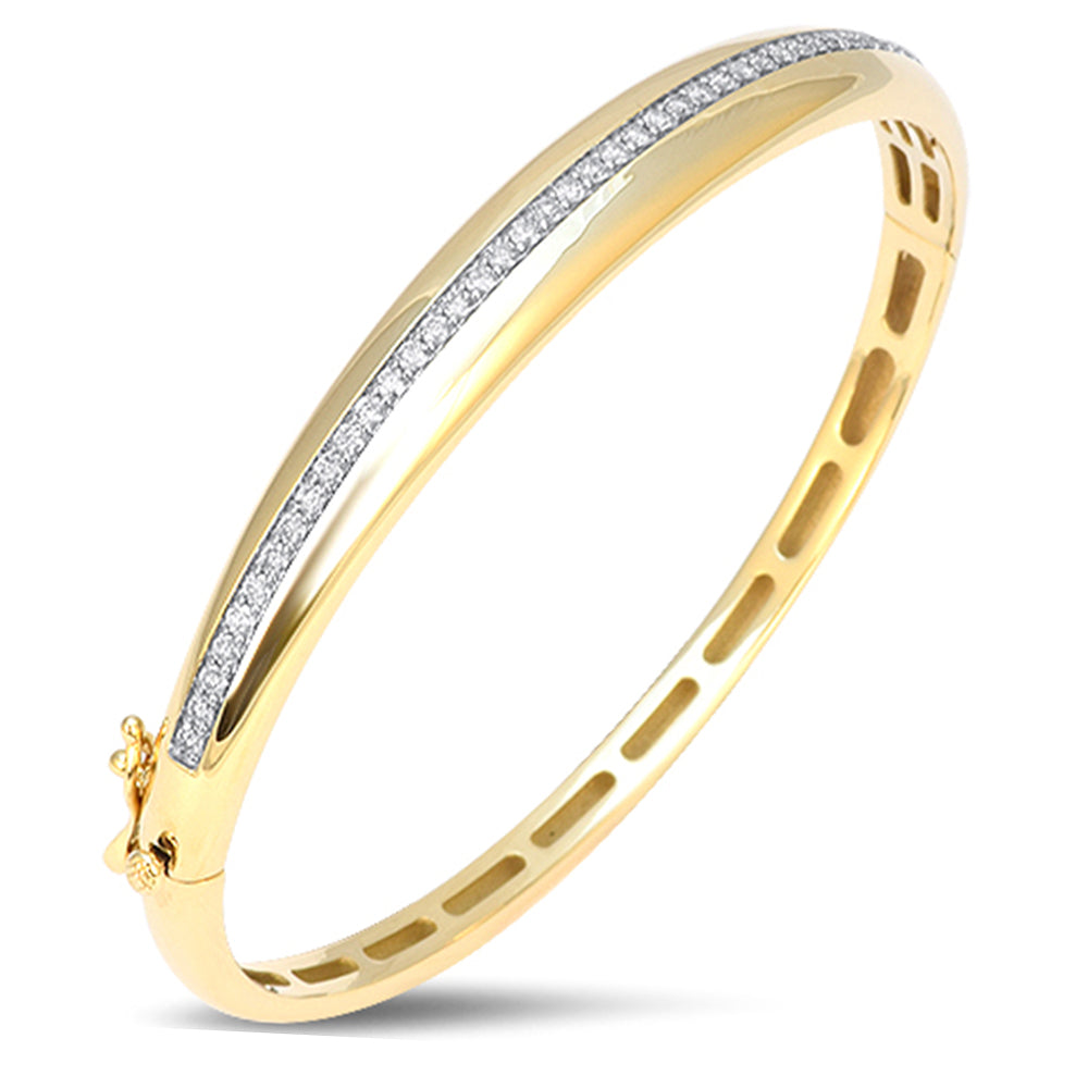 SPECIAL! .66ct G SI 14kt Yellow Gold Round Diamond Bangle Bracelet