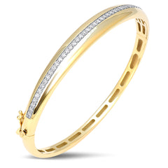 SPECIAL! .66ct G SI 14kt Yellow Gold Round Diamond Bangle Bracelet