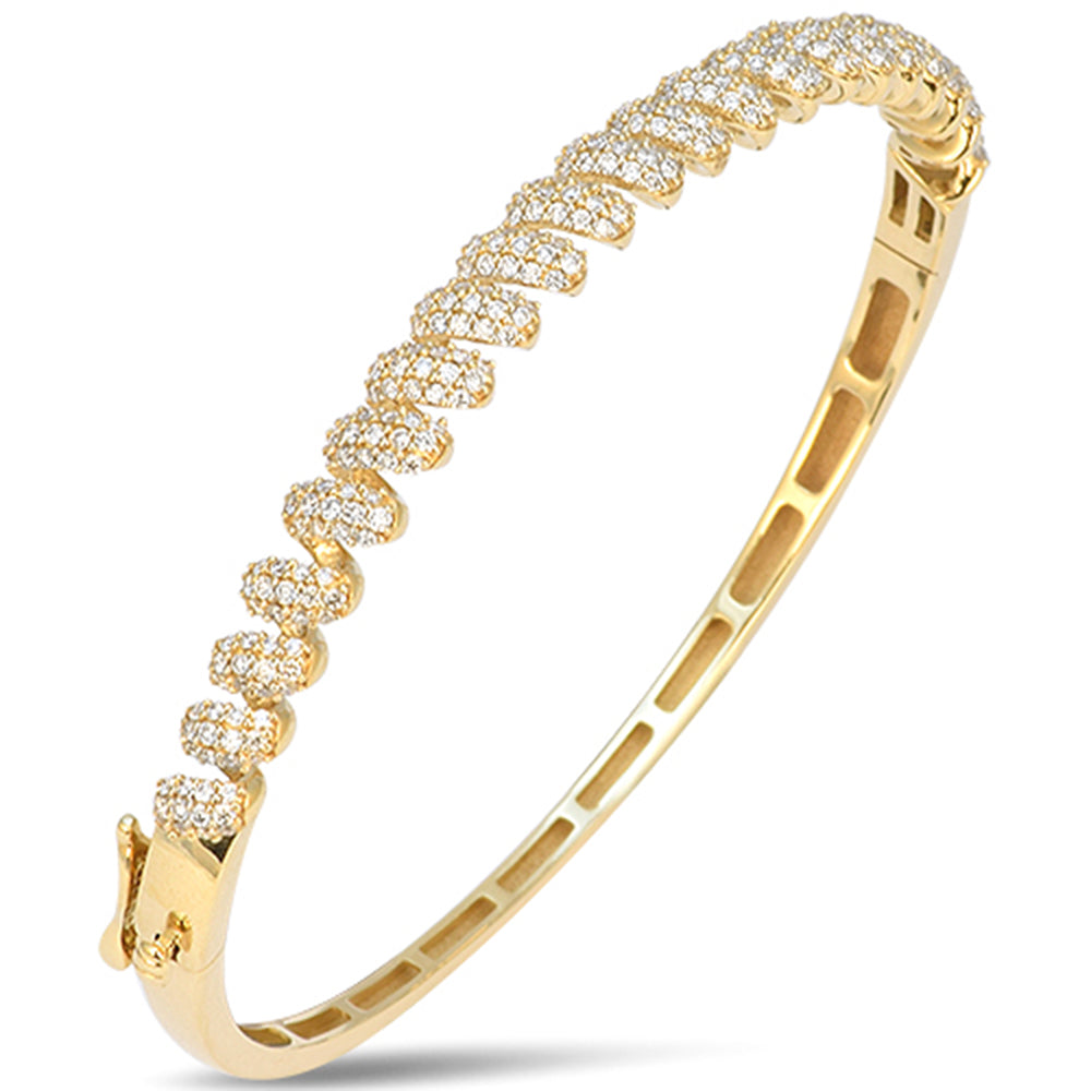 SPECIAL! 1.19ct G SI 14kt Yellow Gold Round Diamond Twisted Bangle Bracelet