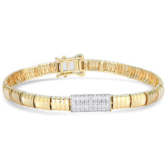SPECIAL! .49ct G SI 14kt Yellow Gold Round Diamond Bracelet 7" Long