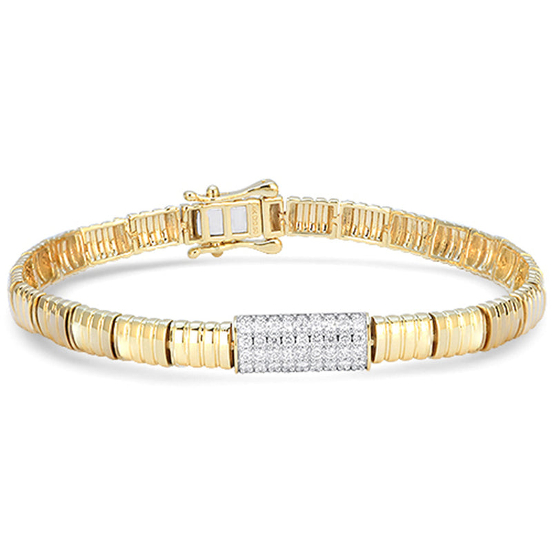 SPECIAL! .49ct G SI 14kt Yellow Gold Round Diamond Bracelet 7" Long