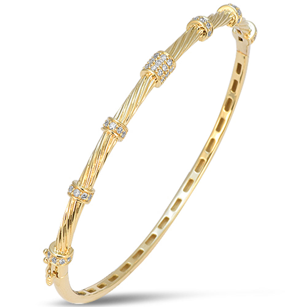 SPECIAL! .34ct G SI 14kt Yellow Gold Diamond Modern Bangle Bracelet