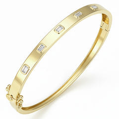 SPECIAL! .66ct G SI 14kt Yellow Gold Diamond Bezel Set Bangle Bracelet
