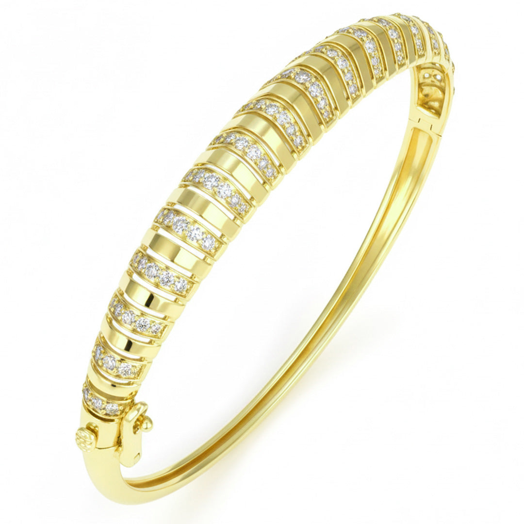 SPECIAL! 1.17ct G SI 14kt Yellow Gold Diamond Bangle Bracelet