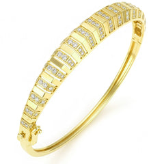 SPECIAL! 1.28ct G SI 14kt Yellow Gold Modern Diamond Bangle Bracelet