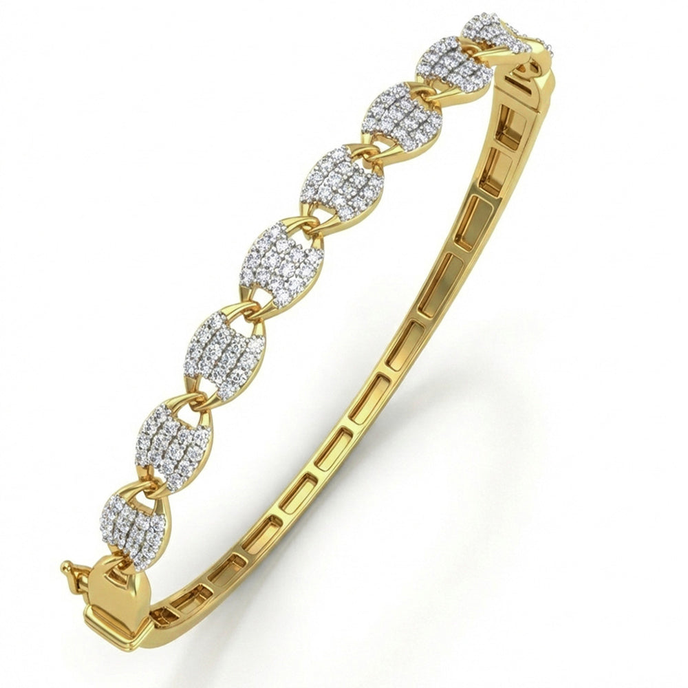 SPECIAL! .99ct G SI 14kt Yellow Gold Diamond Bangle Bracelet