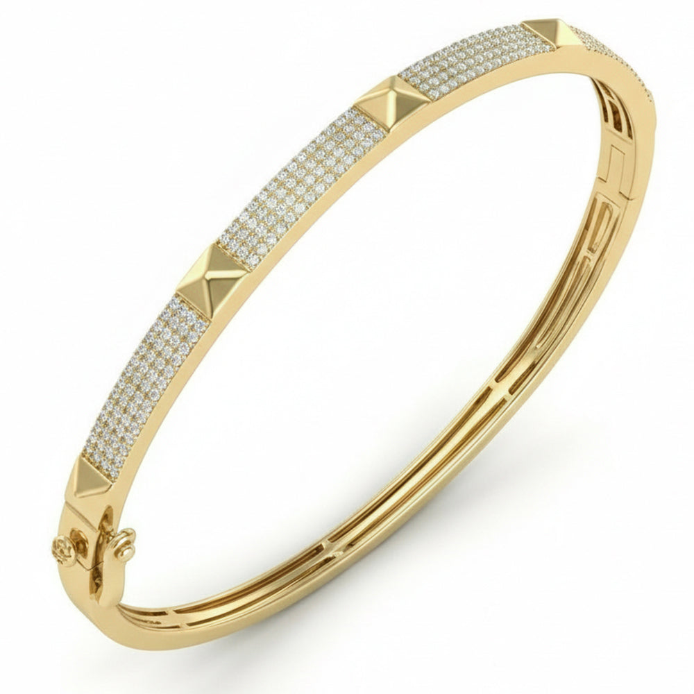 SPECIAL! .66ct G SI 14kt Yellow Gold Diamond Modern Bangle Bracelet