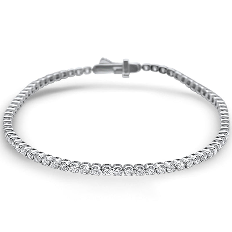 DIAMOND CLOSEOUT! 3.01ct 14KT White Gold Diamond Diamond Tennis Bracelet 7" Long