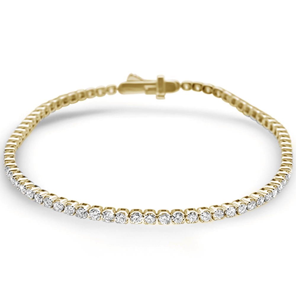 DIAMOND CLOSEOUT!  3.01ct 14KT Yellow Gold Diamond Tennis Bracelet 7" Long