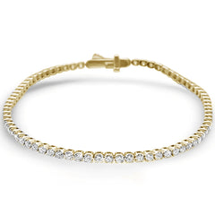 DIAMOND CLOSEOUT!  3.01ct 14KT Yellow Gold Diamond Tennis Bracelet 7" Long