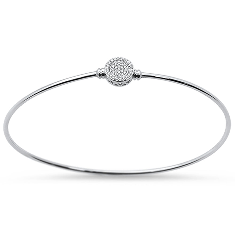 DIAMOND CLOSEOUT!  .11ct 14k White Gold Diamond Bangle Bracelet 7.25"