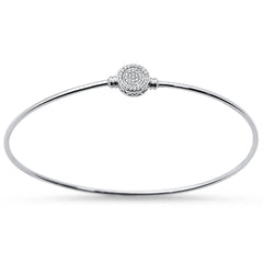 DIAMOND CLOSEOUT!  .11ct 14k White Gold Diamond Bangle Bracelet 7.25"