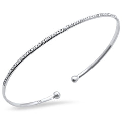 DIAMOND CLOSEOUT!  .23ct 14K White Gold Diamond Open Bangle Bracelet 7"