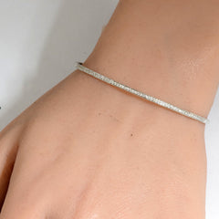 DIAMOND CLOSEOUT!  .23ct 14K White Gold Diamond Open Bangle Bracelet 7"