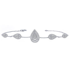 SPECIAL! .88ct 14K White Gold Pear Shaped Diamond Bracelet 7"