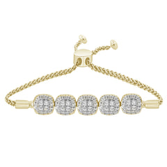 SPECIAL! .39ct 14K Yellow Gold Diamond Adjustable Bola Bracelet