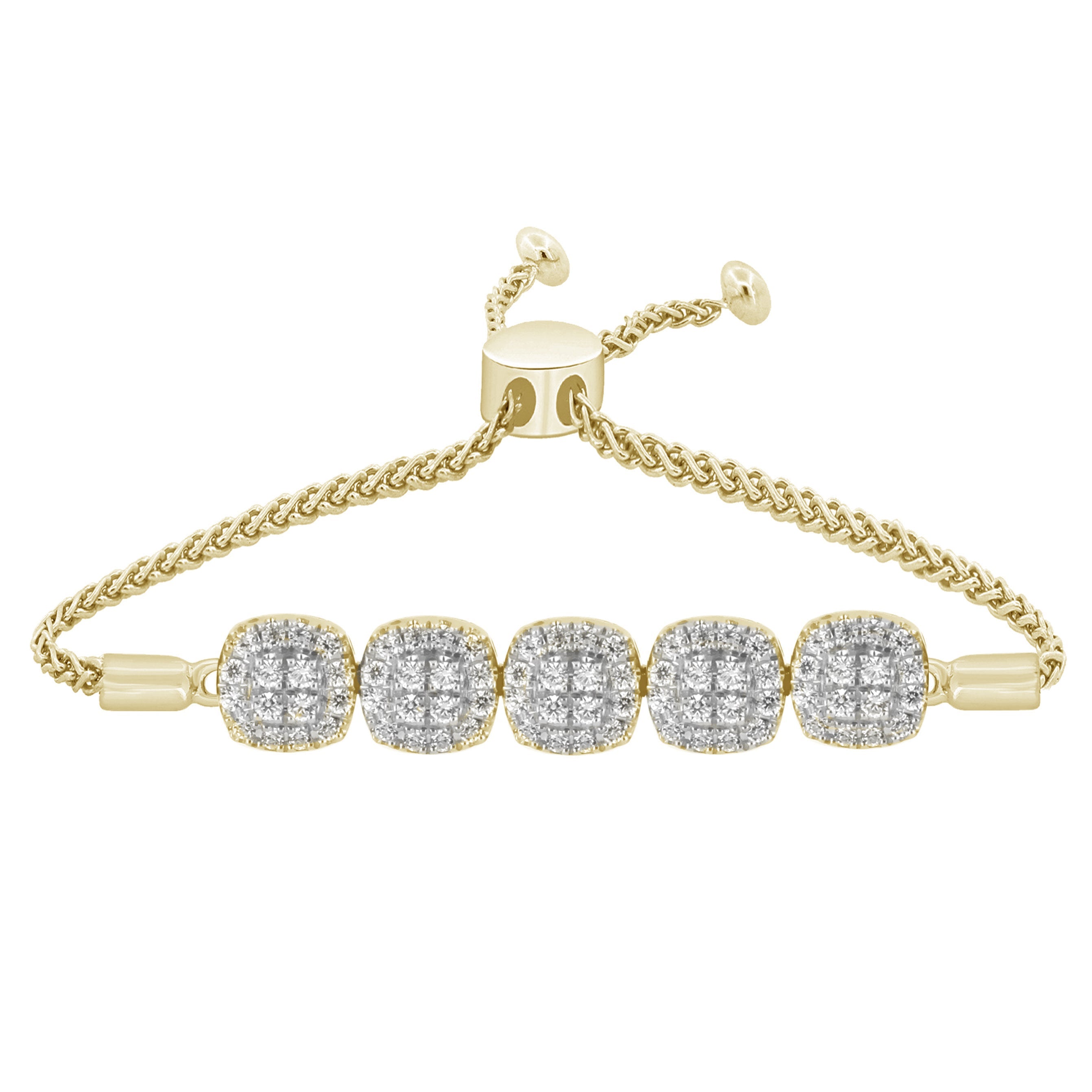 SPECIAL! .39ct 14K Yellow Gold Diamond Adjustable Bola Bracelet