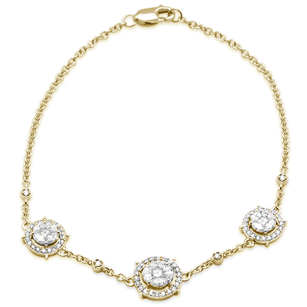 SPECIAL! .84ct 14K Yellow Gold Diamond Circle Bracelet 7"