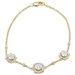 SPECIAL! .84ct 14K Yellow Gold Diamond Circle Bracelet 7"