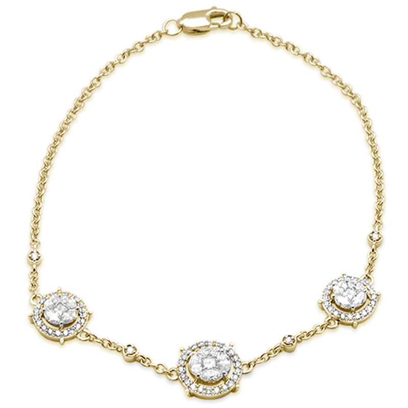 SPECIAL! .84ct 14K Yellow Gold Diamond Circle Bracelet 7"