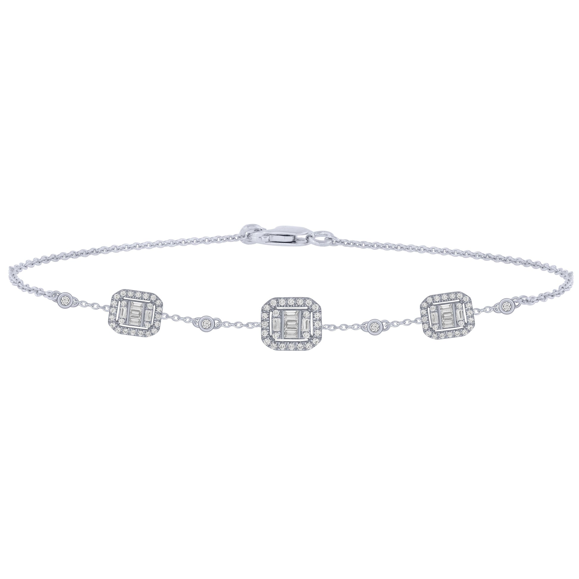 SPECIAL! .44ct 14K White Gold Diamond Bracelet 7" Long