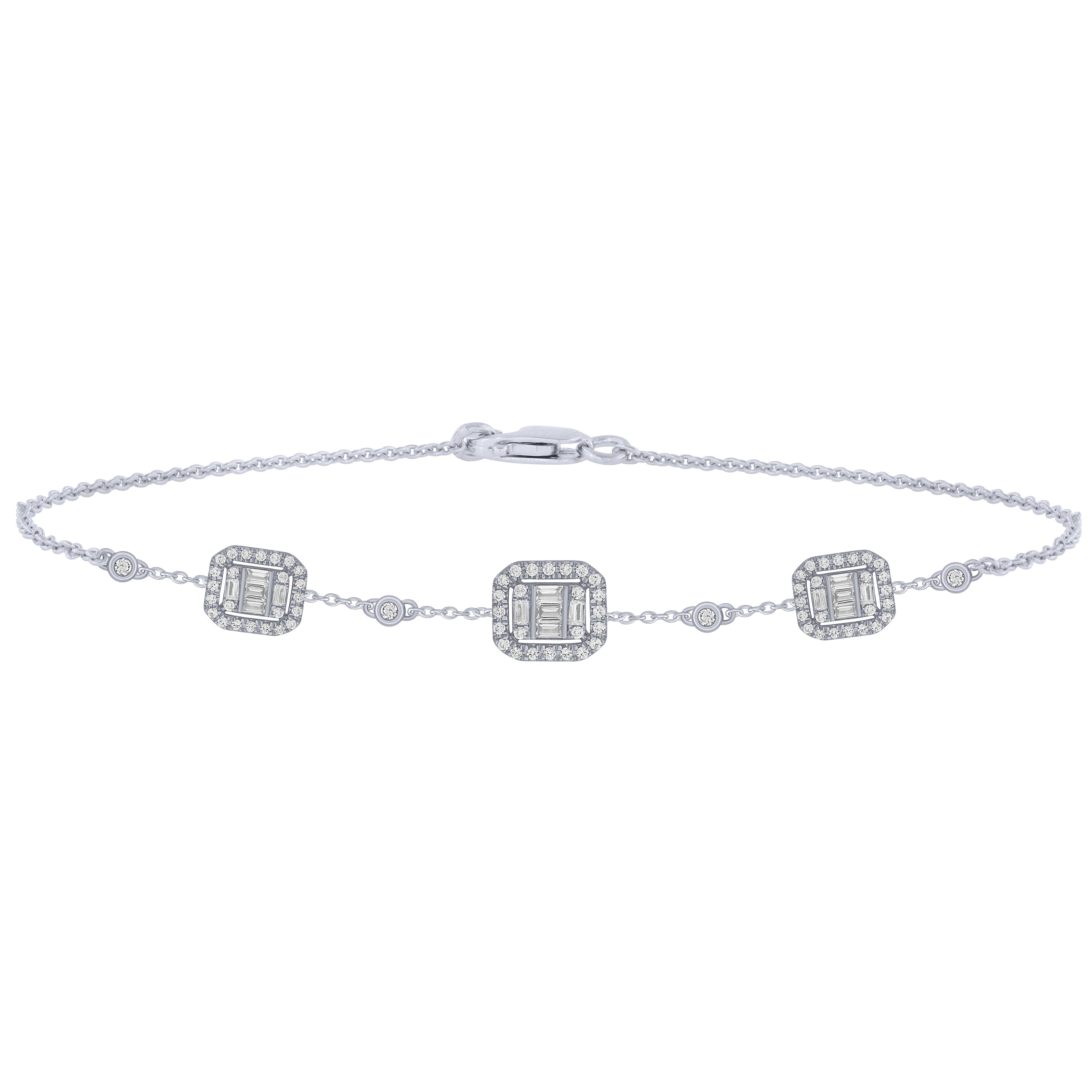 SPECIAL! .44ct 14K White Gold Diamond Bracelet 7" Long