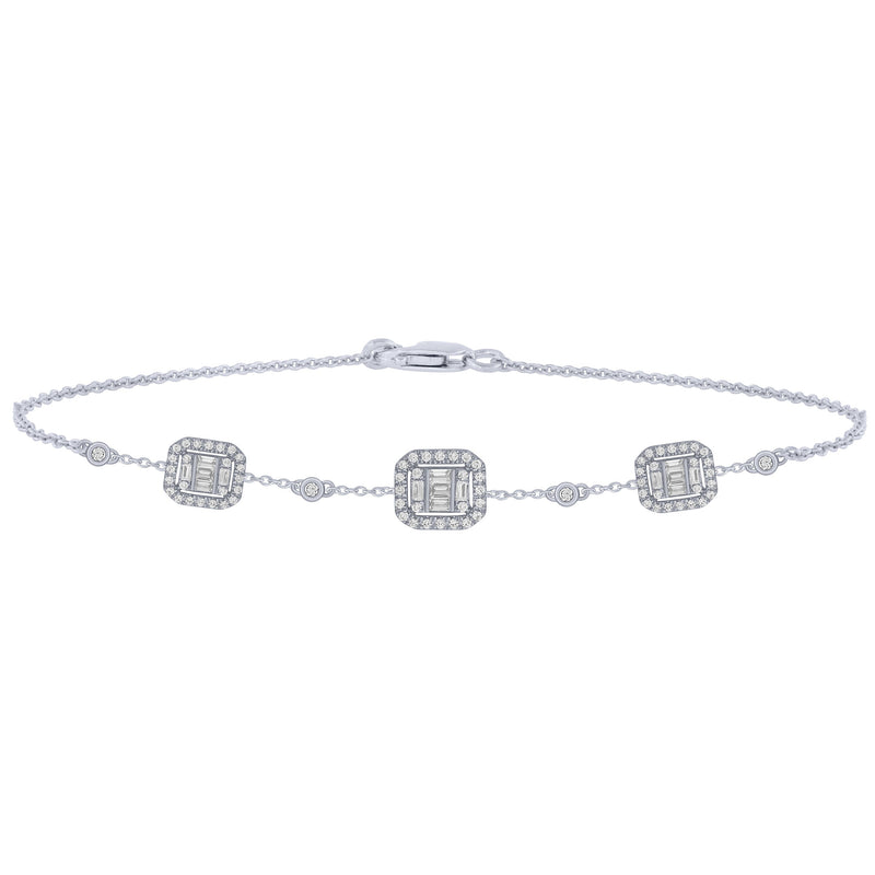 SPECIAL! .44ct 14K White Gold Diamond Bracelet 7" Long