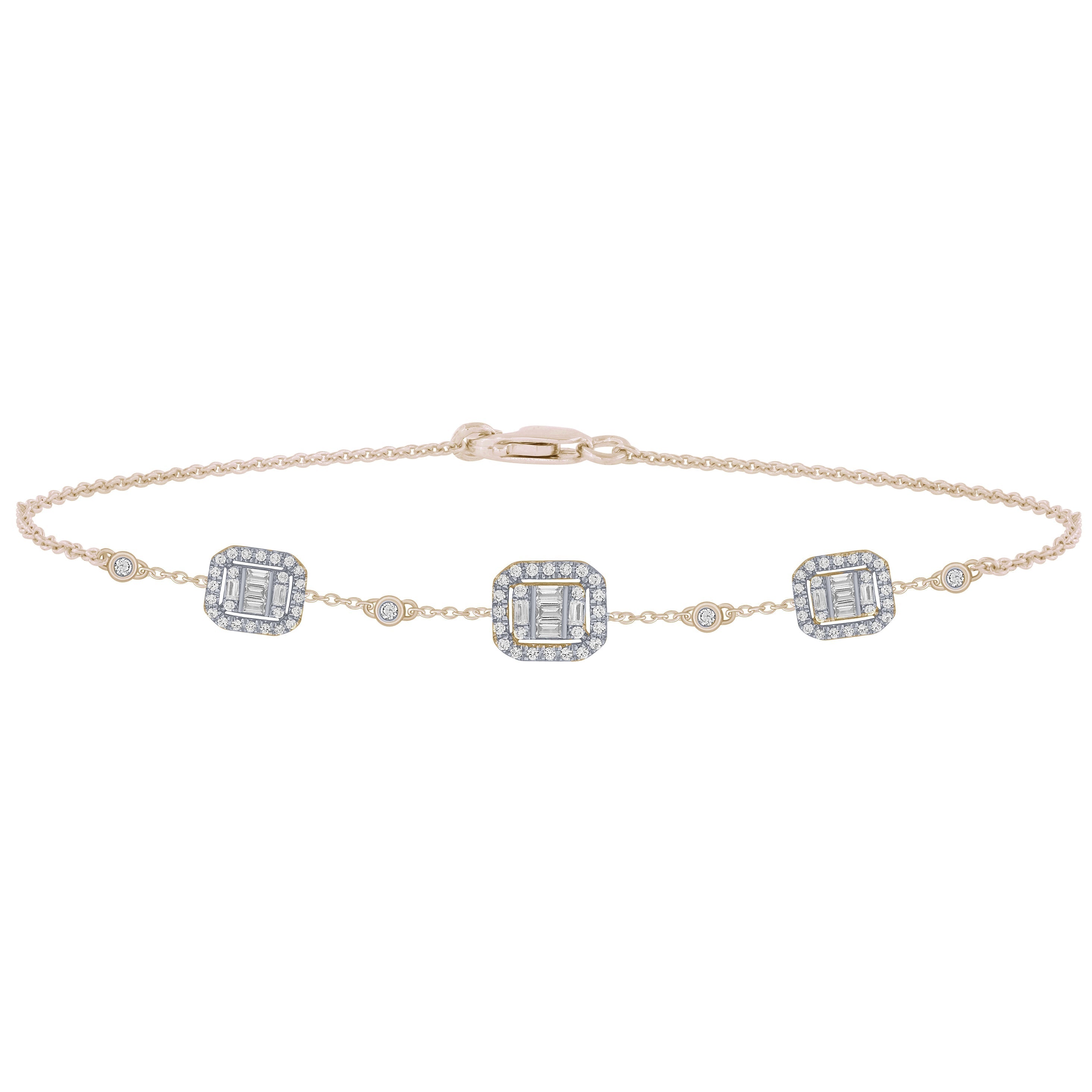 SPECIAL! .43ct 14K Yellow Gold Diamond Bracelet 7" Long