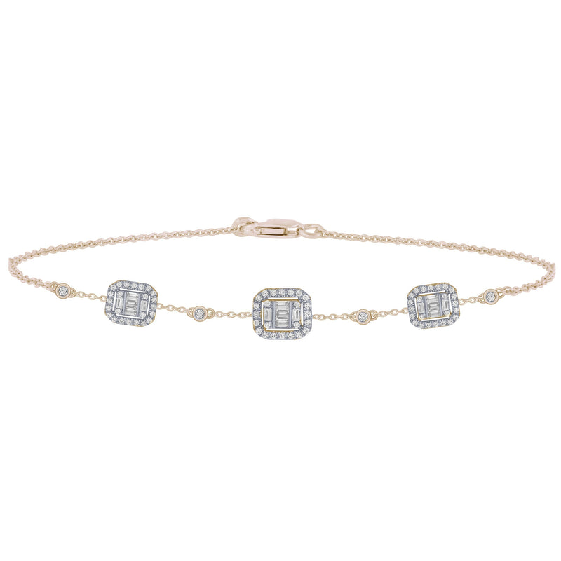 SPECIAL! .43ct 14K Yellow Gold Diamond Bracelet 7" Long