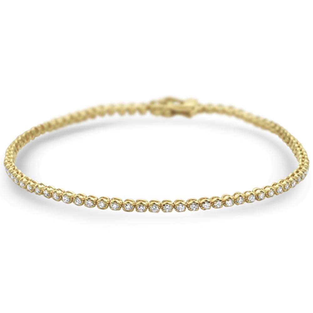 DIAMOND CLOSEOUT!  1.00ct 14K Yellow Gold Trendy Diamond Tennis Bracelet 7"