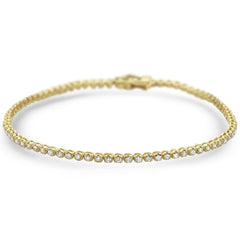 DIAMOND CLOSEOUT!  1.00ct 14K Yellow Gold Trendy Diamond Tennis Bracelet 7"