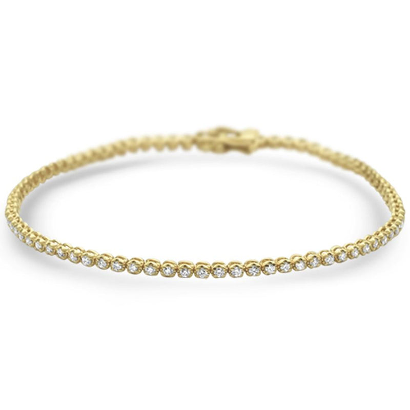 DIAMOND CLOSEOUT!  1.00ct 14K Yellow Gold Trendy Diamond Tennis Bracelet 7"