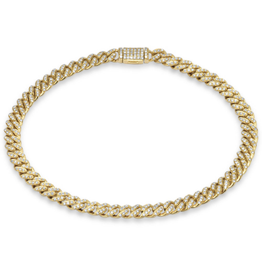 SPECIAL! 5mm 0.70ct G SI 14K Yellow Gold Diamond Round Cuban Bracelet 8"