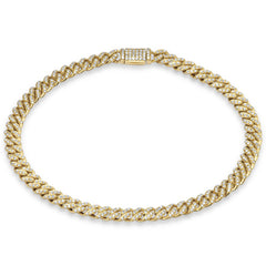 SPECIAL! 5mm 0.64ct G SI 14K Yellow Gold Diamond Round Cuban Bracelet 8"